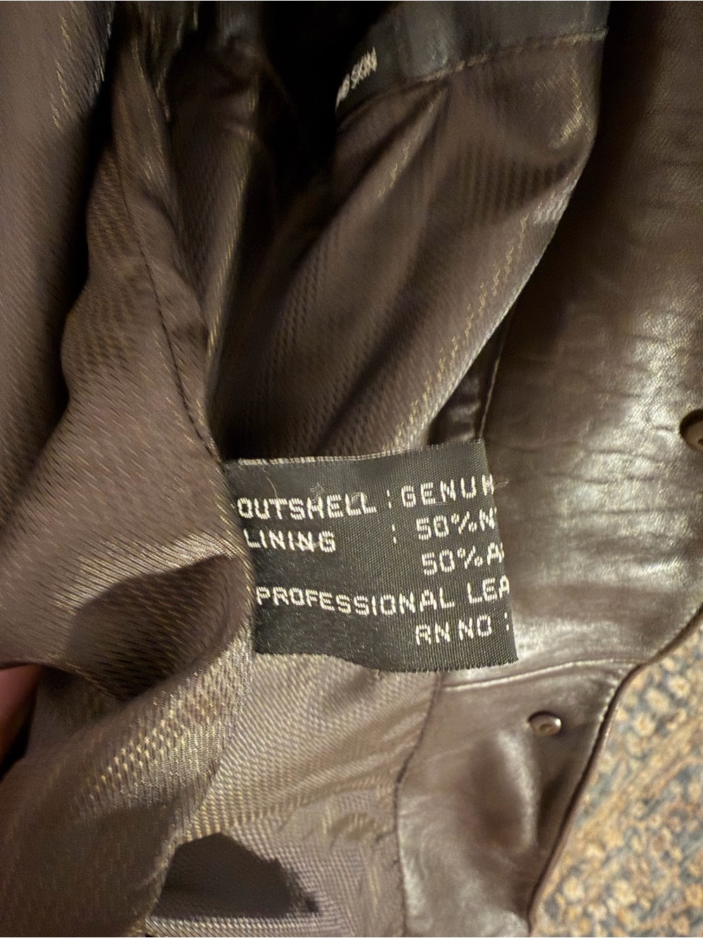 Vintage Brown Leather Belted Jacket/Blazer - Picture 12 of 13
